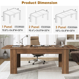 Extendable Dining Table for 6–12 People | Engineered Wood | Walnut & Oak