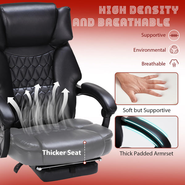 Massage Office Chair with Footrest, Heat & Reclining – 400 lbs Capacity