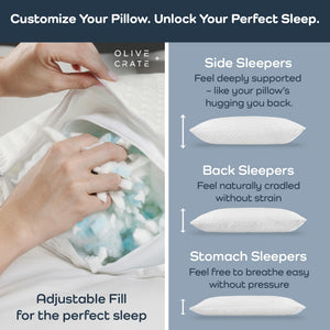 Adjustable Cooling Shredded Memory Foam Pillow – Queen Size