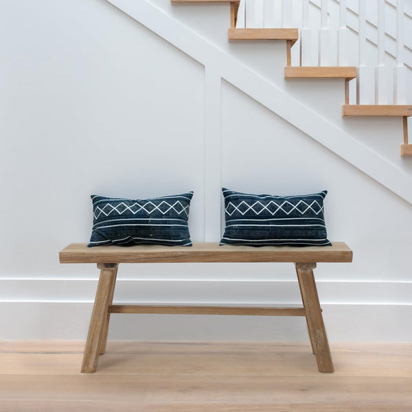 Rustic Solid Wood Farmhouse Bench – Indoor Dining & Entryway Seat