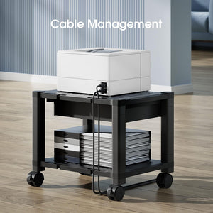 Printer Stand with Cable Management & Storage Drawer