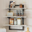 3-Tier Foldable Wall Mounted Floating Shelf with Industrial Metal Brackets