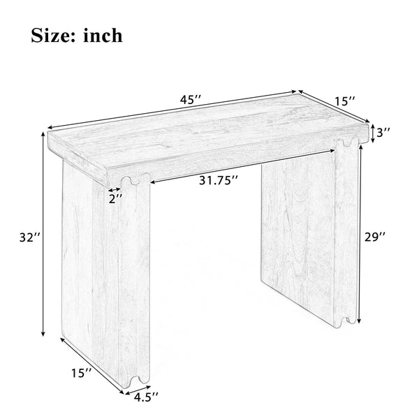 45-Inch Solid Mango Wood Console Table