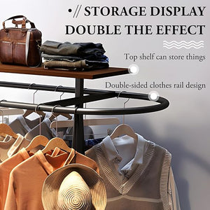 Round Clothing Rack with Wheels