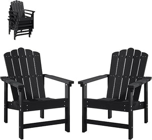 Stackable Adirondack Chair Set of 2 – HDPE Outdoor Patio Chair