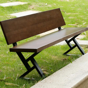 16 Inch Metal Bench Legs with Backrest Bracket – Set of 2