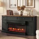63" Fireplace TV Stand with 3-Sided Electric Fireplace