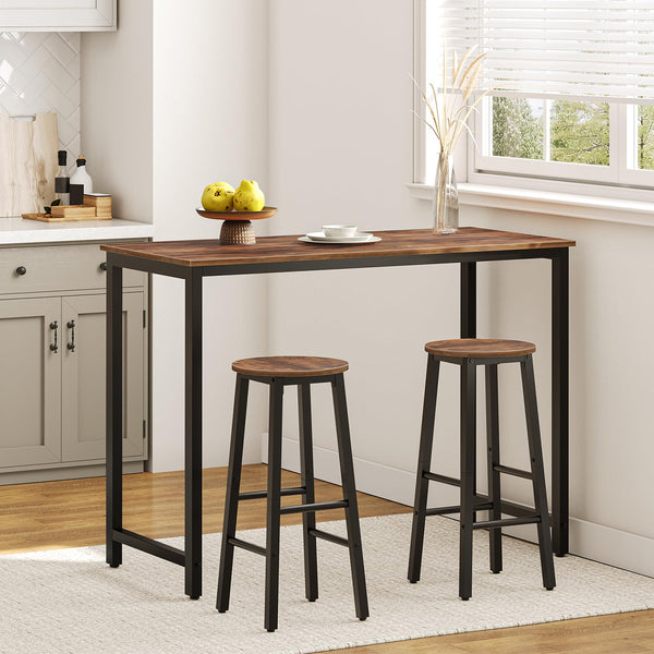 Industrial Bar Stools Set of 2 – Counter Height Kitchen Island Chairs