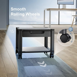 Printer Stand with Cable Management & Storage Drawer