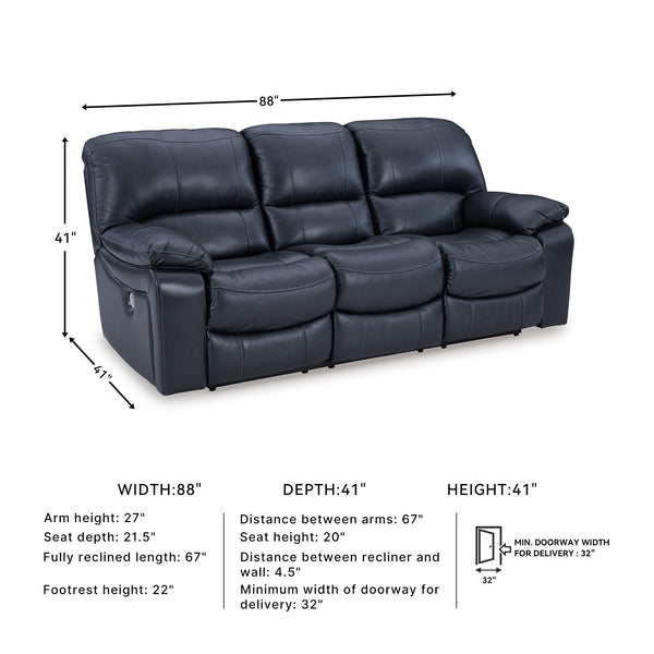 Power Reclining Sofa – Leather Match, Zero Wall, USB Charging, 3-Seat
