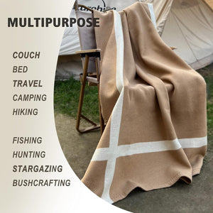 Wool Cashmere Throw Blanket — Camel, 75"x55"