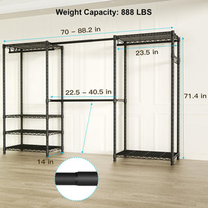 Freestanding Expandable Closet Garment Rack