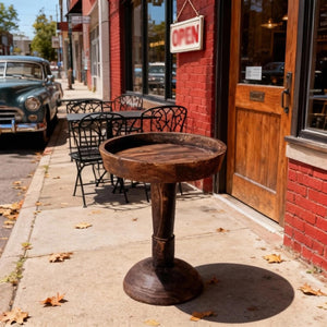 Live Edge Solid Wood Round Side Table