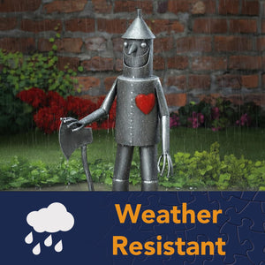 Tin Woodsman Metal Garden Statue – Whimsical Outdoor Yard Art