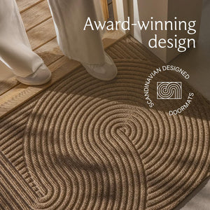 Indoor Outdoor Door Mat - Recycled Plastic & Rubber, Beige, 33" x 51"