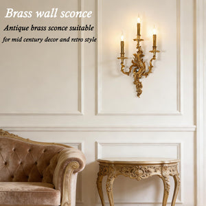 Brass Wall Sconce Mid Century Art Deco Candlestick Light