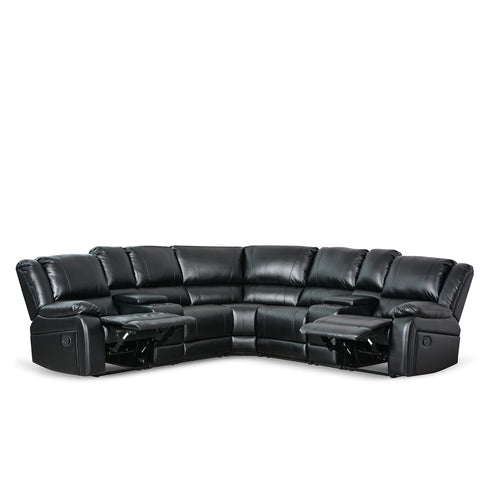 Reclining Sectional Sofa with Cup Holders & Storage