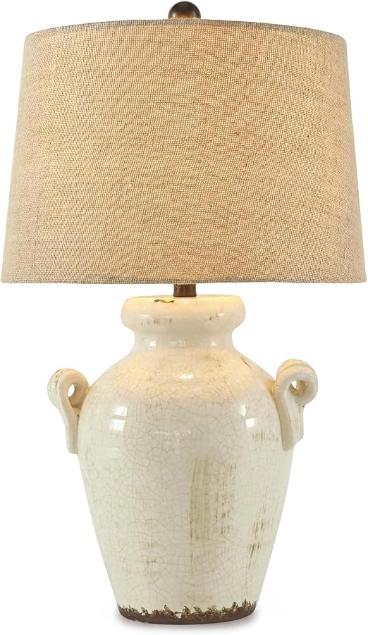 Textured Bronze Metal Table Lamp - Antique Brown Finish