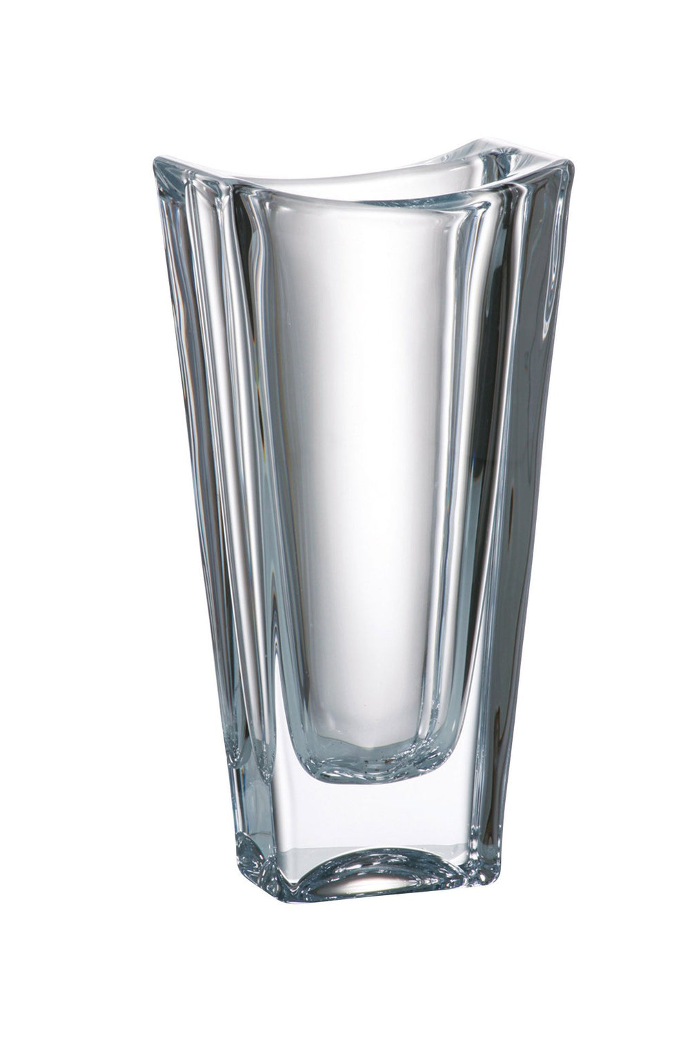 Clear Crystalline Glass Vase – Oblong Modern Design