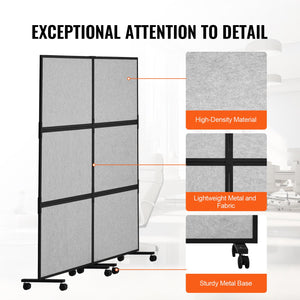 2-Panel Soundproof Office Partition Divider