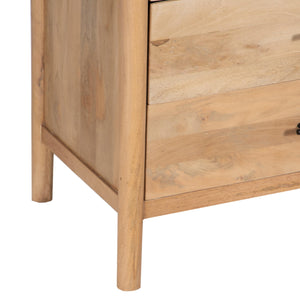 66-Inch Wide 6-Drawer Dresser – Natural Oak White Mango Wood