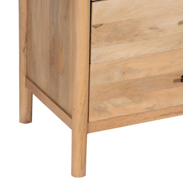 66-Inch Wide 6-Drawer Dresser – Natural Oak White Mango Wood