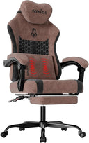 SUKIDA Fabric Video Gaming Chair, Ergonomic High-Back Computer Game Chairs with Large Massage Adjustable Lumbar Support, Headrest and Linked Armrests for Long Hours Sitting Task Chair, Black