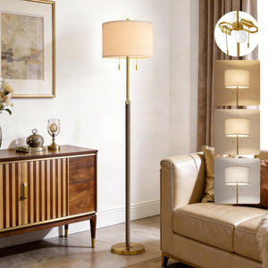Mid-Century Modern Floor Lamp with 2 Lights