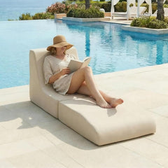 Foldable Outdoor Lounge Chair – Waterproof Bean Bag Chaise with Lumbar Support