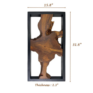 Teak Wood Wall Art Decor – Rustic Farmhouse Wooden Wall Hanging