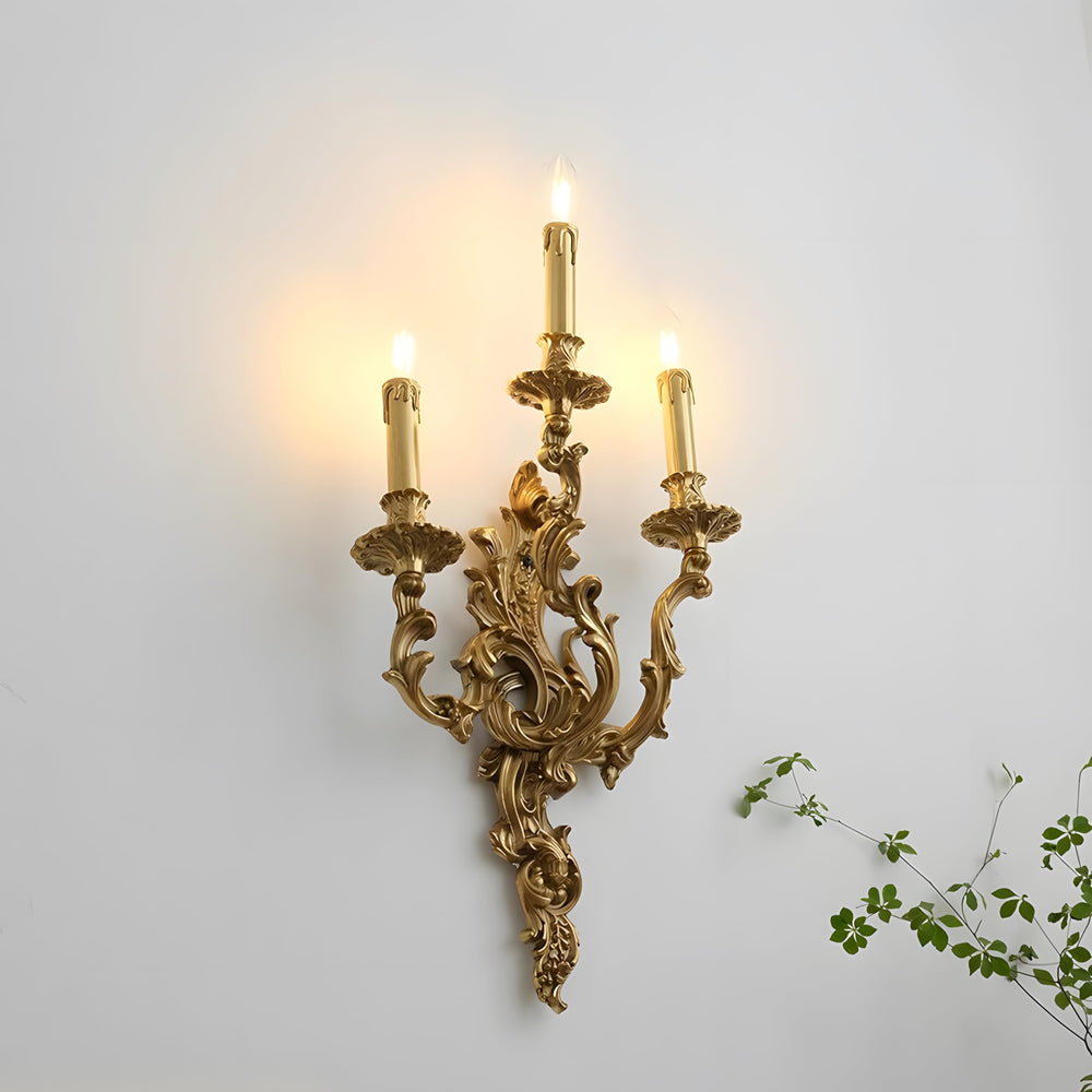 Brass Wall Sconce Mid Century Art Deco Candlestick Light