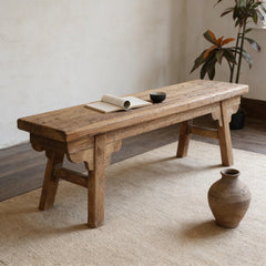 Rustic Solid Wood Narrow Indoor Bench