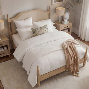 Queen Size Platform Bed Frame with Upholstered Headboard