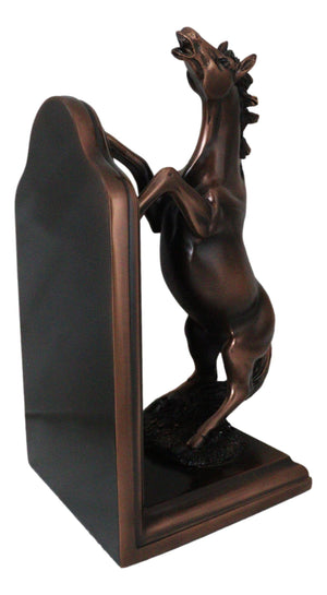 Rearing Horses Bookend Set – Bronze Electroplated Resin