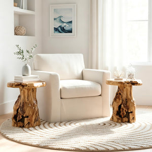 Natural Tree Stump Side Table — Live Edge, 19"
