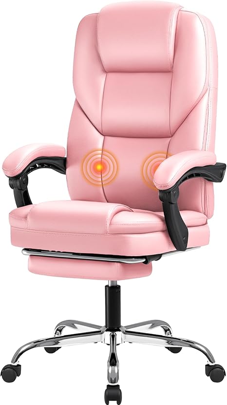Reclining Executive Office Chair with Footrest & Lumbar Support
