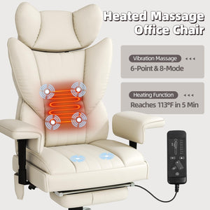 Big and Tall Heated Massage Reclining Office Chair with Lumbar Support