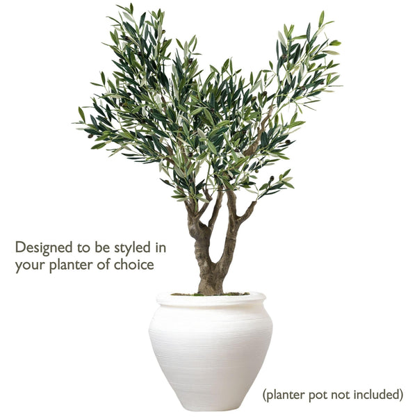 4.5 ft Artificial Olive Tree with Pot – Real Touch Indoor Faux Tree