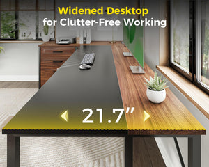 61" L-Shaped Office Desk with Drawers, File Cabinet & Power Outlets