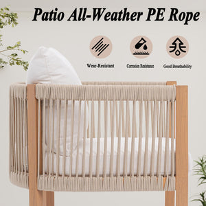 Outdoor Rope Dining Chairs with Cushions