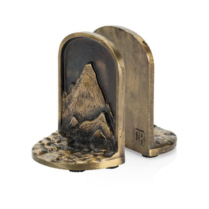 Mountain Range Cast Iron Bookends Set