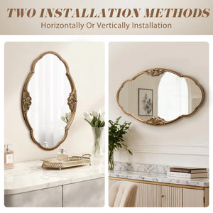 Baroque Gold Wall Mirror – Vertical or Horizontal Hanging
