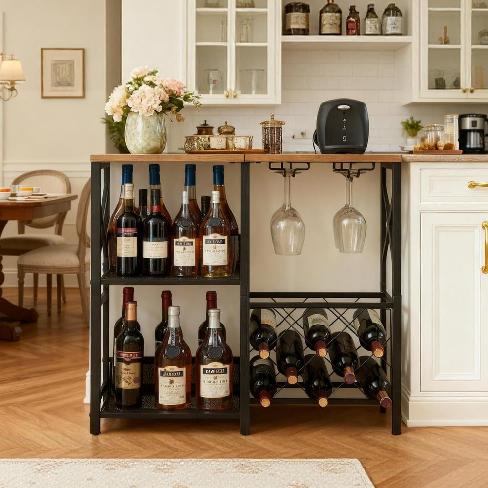 Wine Bar Cabinet with Glass Holder