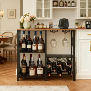 Wine Bar Cabinet with Glass Holder