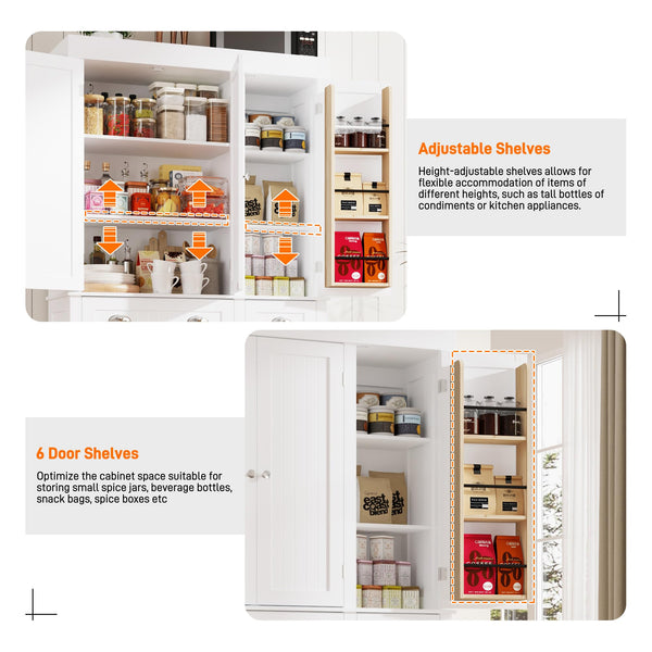 71-Inch Tall Kitchen Pantry Cabinet with Drawers