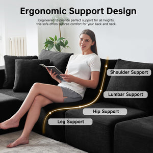Oversized Modular Sectional Sofa Bed with Extra Deep Seat