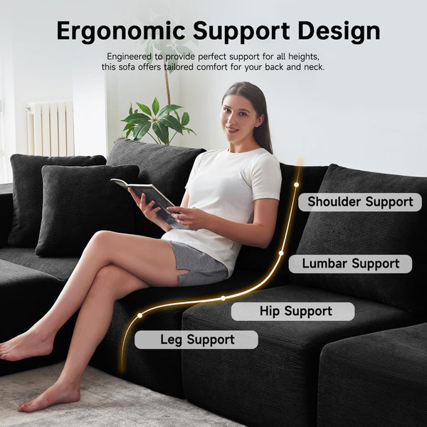 Oversized Modular Sectional Sofa Bed with Extra Deep Seat