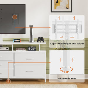 63" TV Stand with Adjustable Mount & 7 Drawers