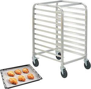 Commercial Bun Pan Rack with Brake Wheels — 10 or 20-Tier