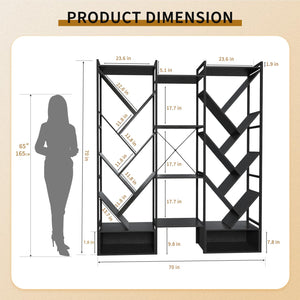 5-Tier Tree Bookshelf with 24 Open Shelves